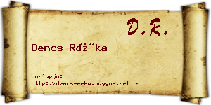 Dencs Réka névjegykártya